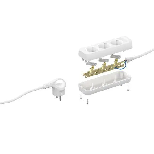 Удлинитель 3х5м с заземл. 10А IP20 UX-3e-5m ПВС 3х0.75 Б0038576
