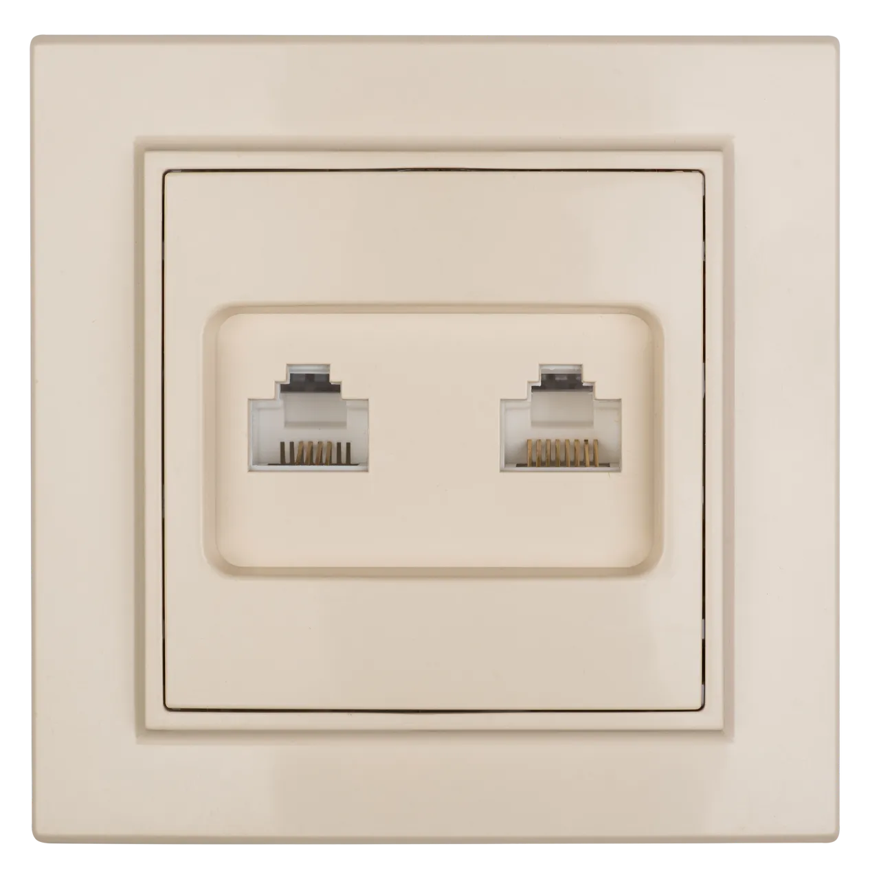 Минск Розетка RJ-45 2-местная СП бежевая EKF