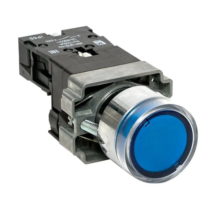Кнопка BA61 с подсветкой 230В синяя NO IP65 PROxima xb2-bw61-230-65
