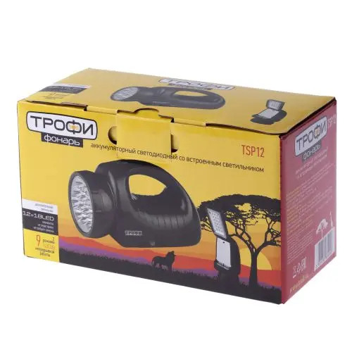 Фонарь-прожектор аккумуляторный TSP12 12 + 18LED аккум. 4В 1.8А.ч ЗУ 220В (картон. упак.) C0045551