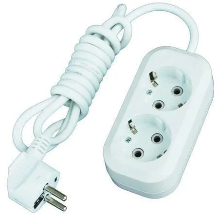 Удлинитель 2х3м с заземл. 13А IP20 Е-302 ПВС 3х1 АБС-пластик 9631973