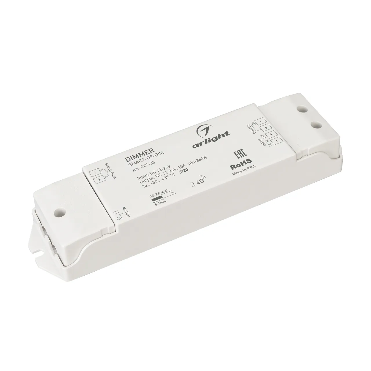 Диммер SMART-D9-DIM (12-24V, 1x15A, 2.4G) 027133