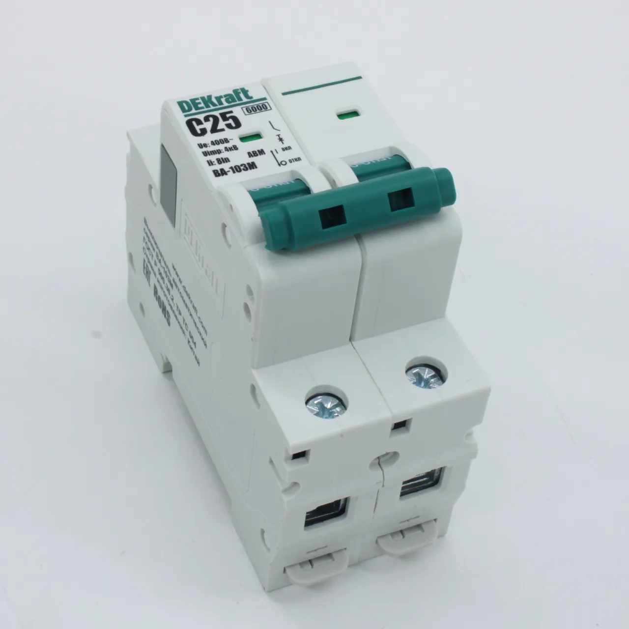 Dekraft Автоматический выключатель без теплозащиты 2P 25А х-ка C 6кА ВА-103M 12513DEK