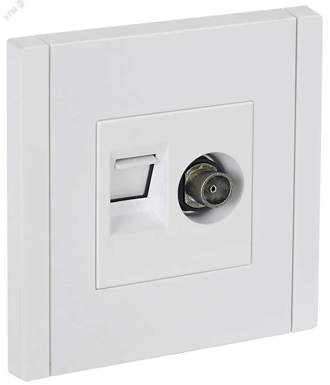 FORTE&PIANO Розетка двойная TV+RJ45 кат.6 FP237 белый IEK FP-AK20-2-K01