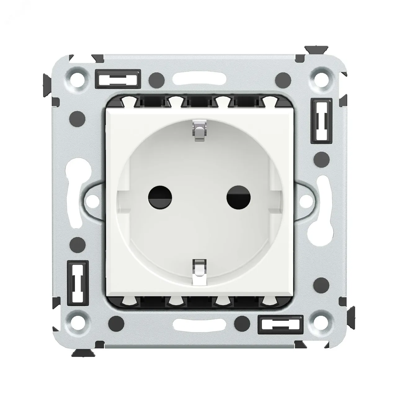 Розетка 1-м СП 2мод. Avanti "Белое облако" 16А IP20 2P+E защ. шторки бел. 4400003