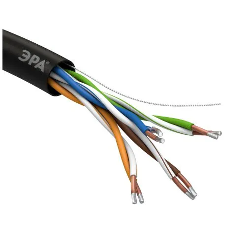 Кабель витая пара U/UTP кат.5E 4х2х24AWG solid CCA PE Outdoor Simple черн. (м) Б0044436