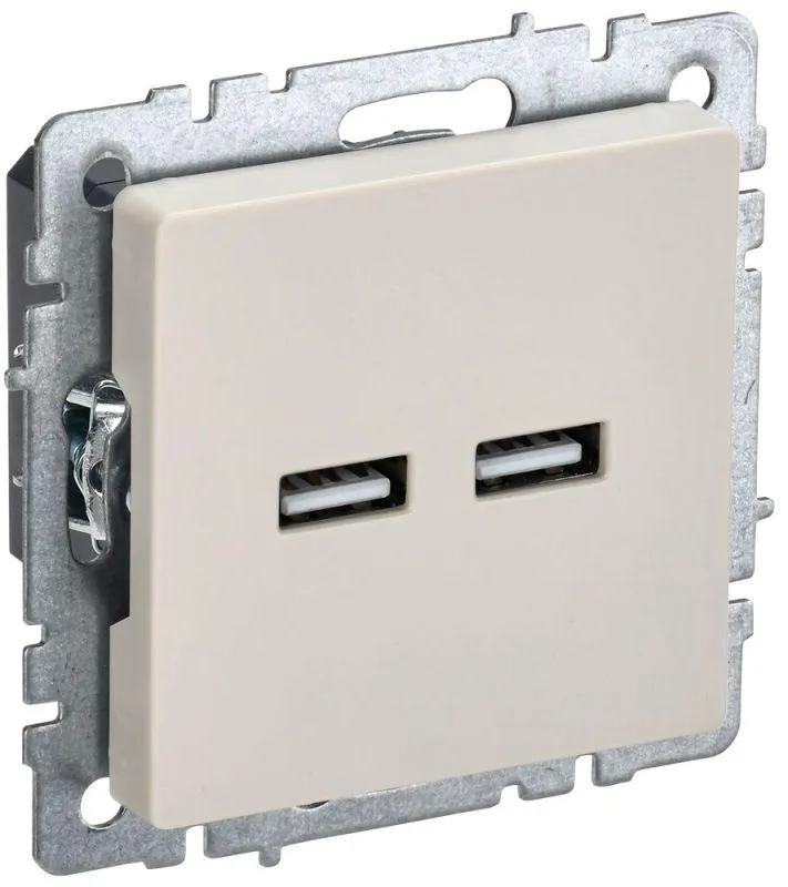 Розетка BRITE USB A+A 3.1А РЮ10-1-БрКр беж. BR-U21-D31-K10