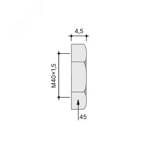 Гайка заземляющая M40x1,5 никелированная латунь 6006EMC-40