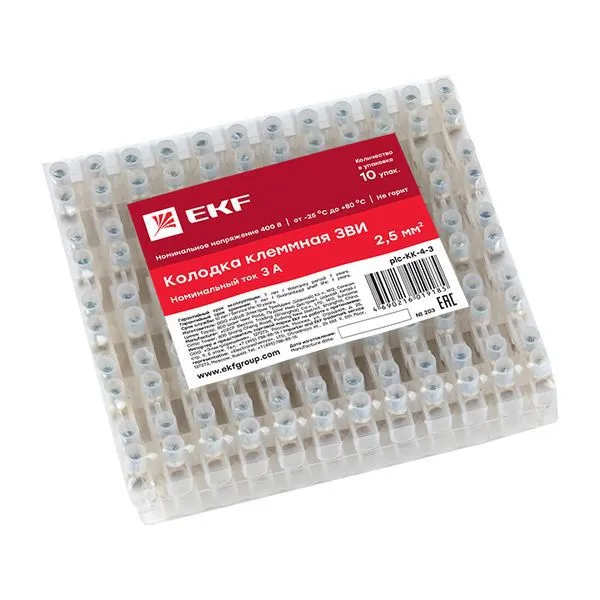 Колодка клеммная 16кв.мм 30А полистирол PROxima plc-KK-16-30