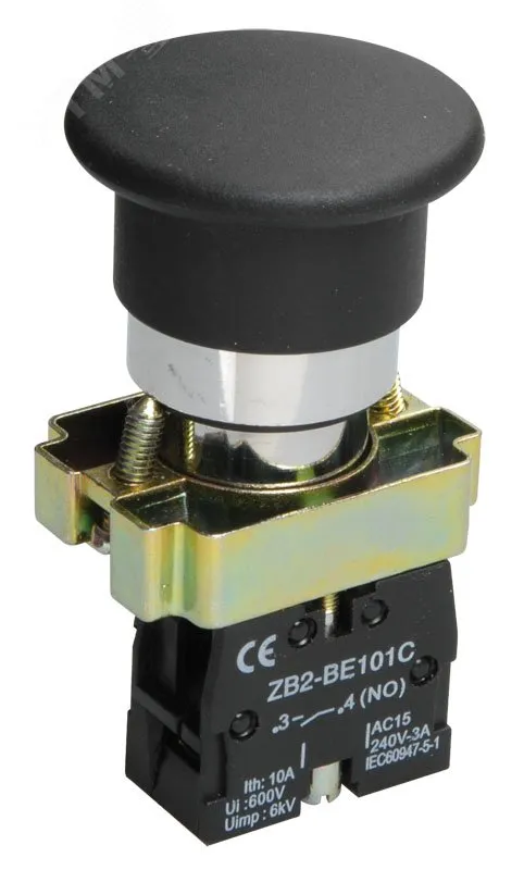 Кнопка управления LAY5-BC21 "Грибок" черн.1з BBG70-BC-K02