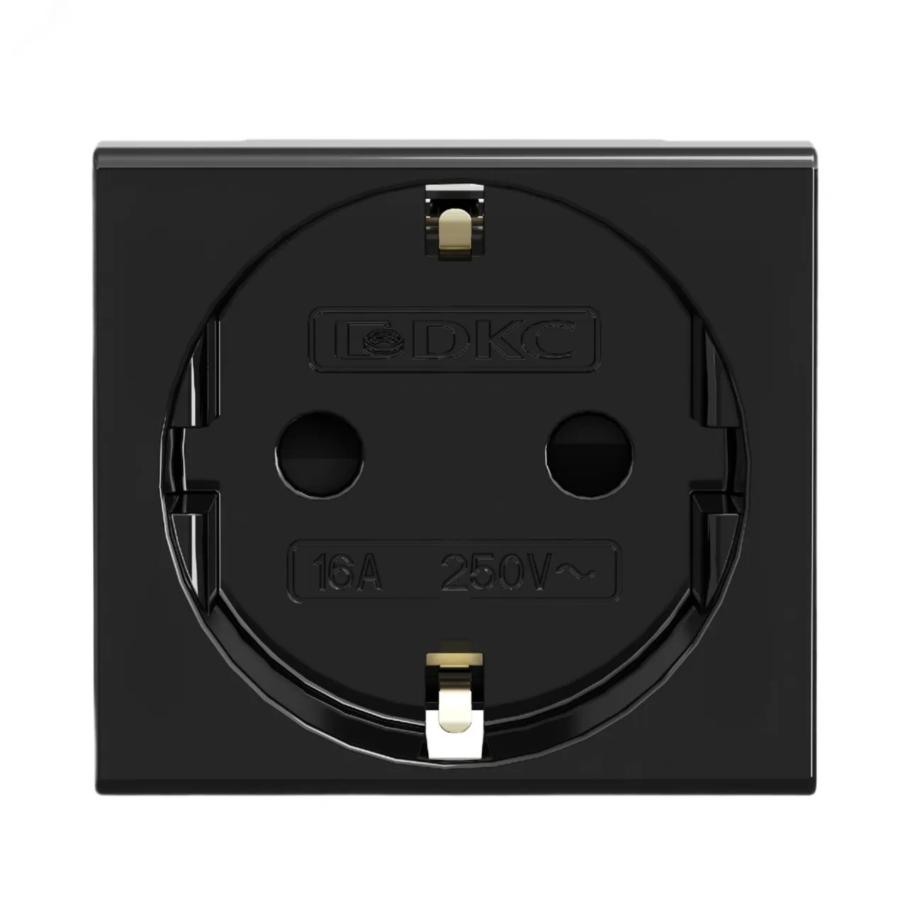 Розетка 1-м 2мод. Viva 16А IP20 2P+E с заземл. защ. шторки черн. 45205