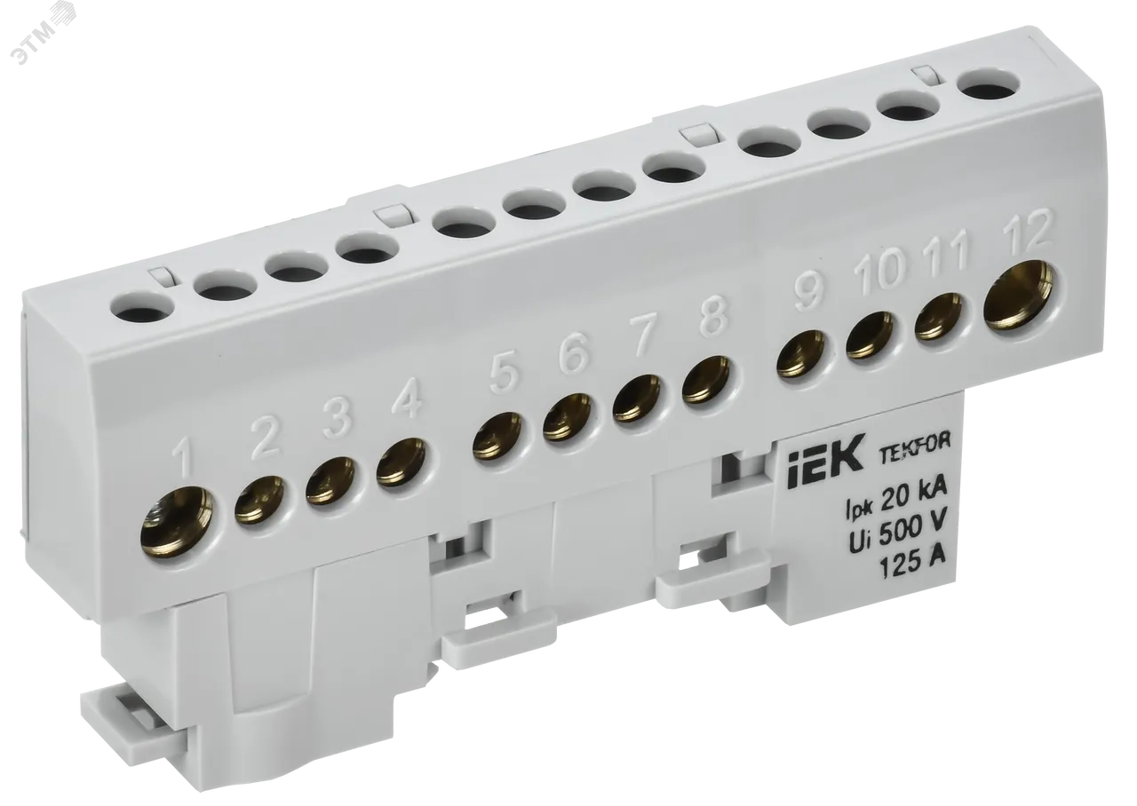 TEKFOR Шина L фаза изолированная на универсальном держателе 8х12-12-Ср IEK TF-NN20-12-KL-K03