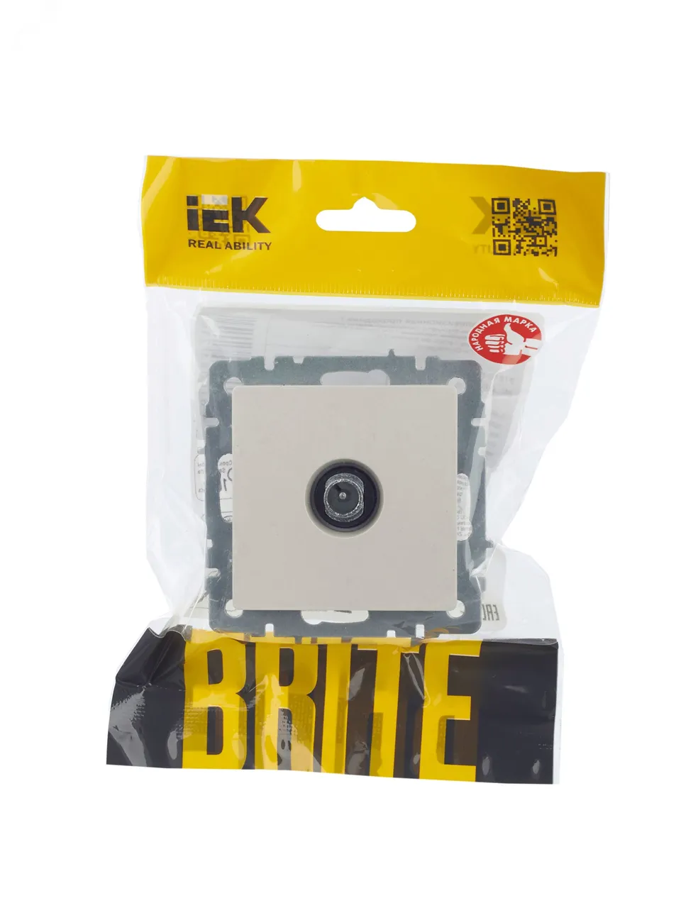 BRITE Розетка TV проходная РТВ10-0-БрЖ жемчуг BR-A10-P-K36