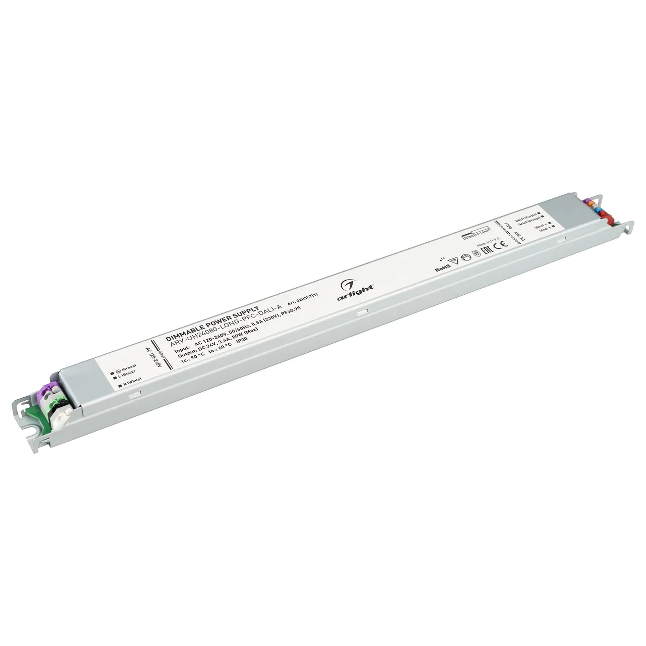 Блок питания ARV-UH24080-LONG-PFC-DALI-A (24V, 3.4A, 80W) 028357(1)