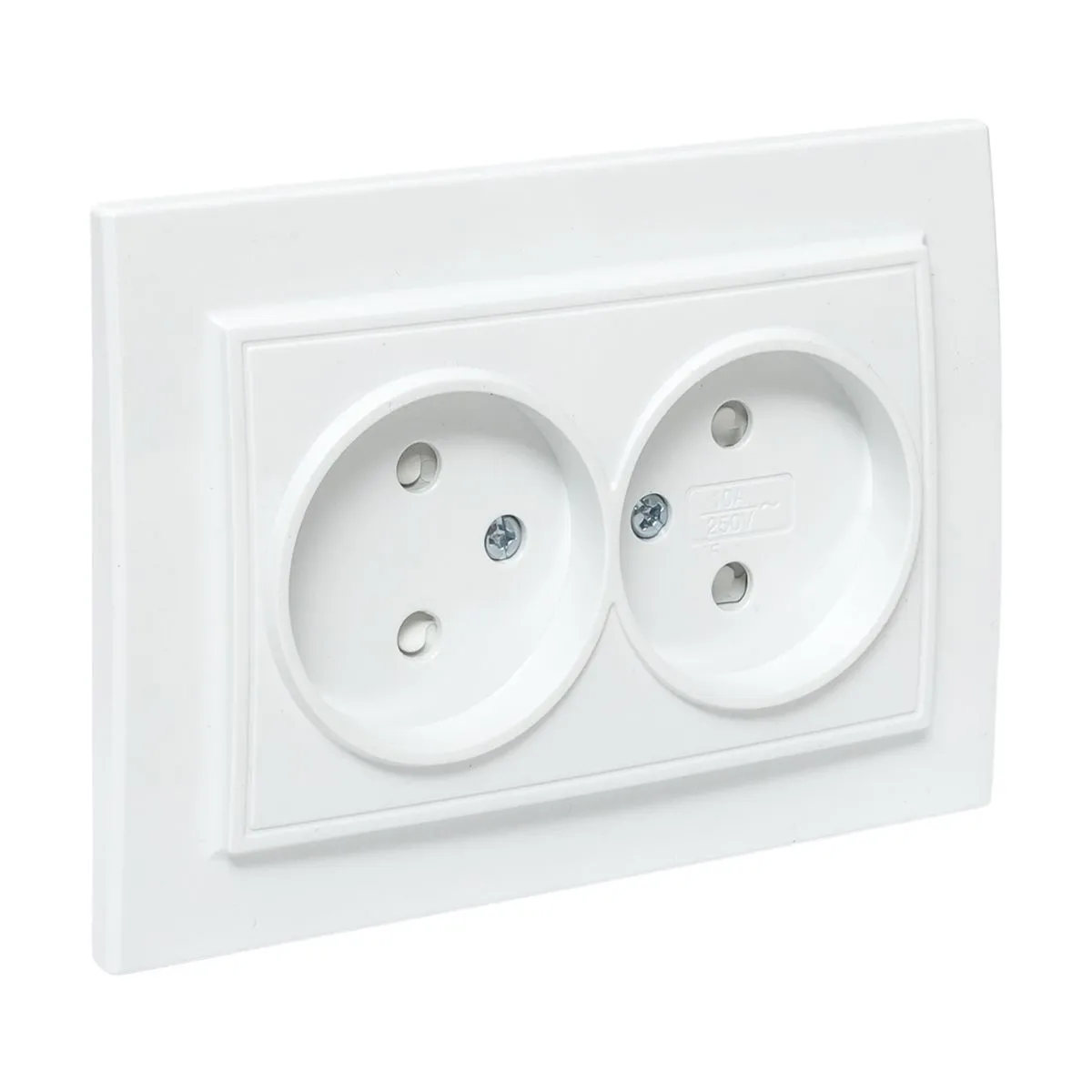 Розетка 2-м СП Минск 10А IP20 без заземл. защ. шторки бел. Basic ERR10-102-100