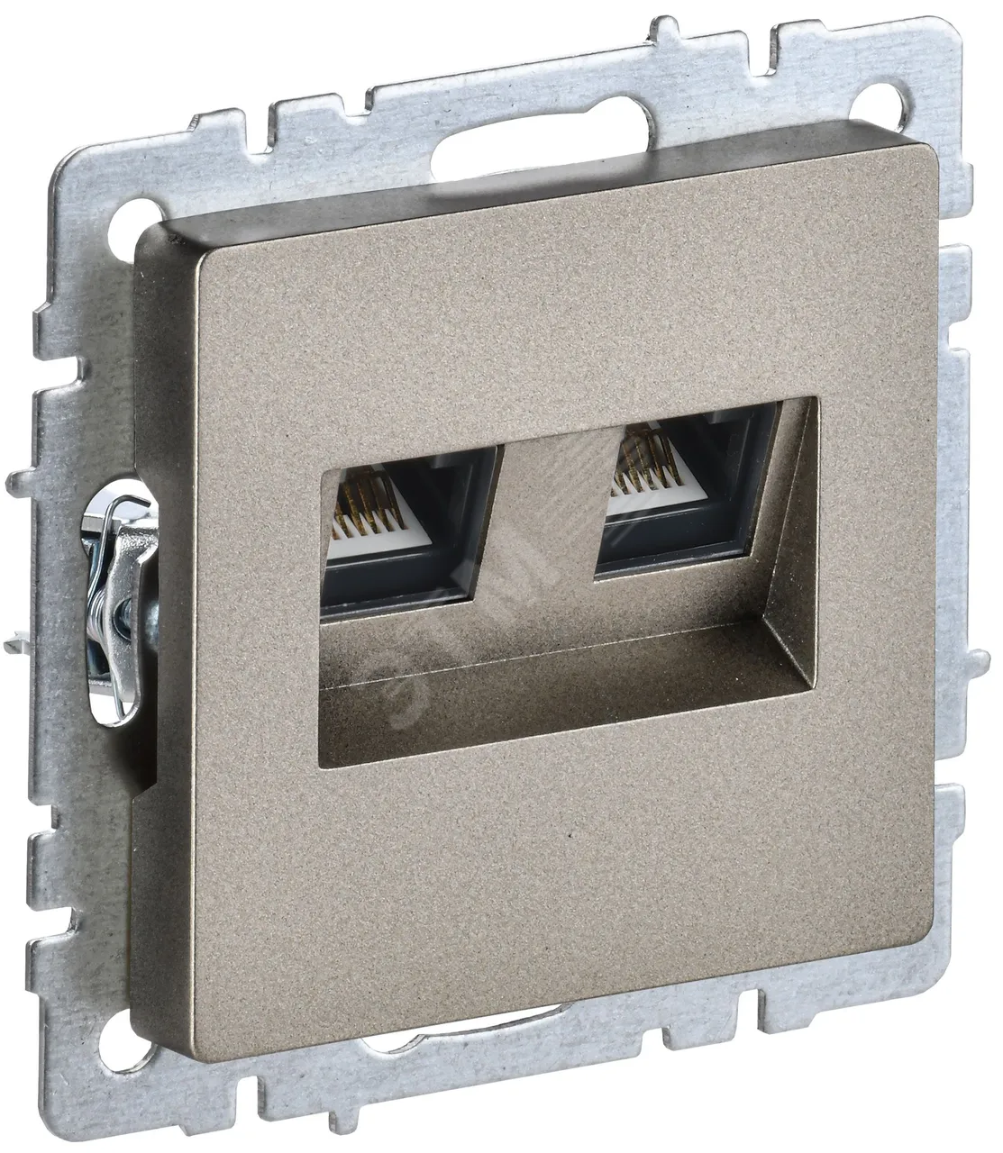 Розетка компьютерная двойная СП RJ45 кат.5E BRITE РК10-2-БрШ шампань BR-K20-1-K37