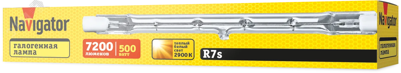 Лампа галогенная КГ-500вт 220в R7S 117мм 13940