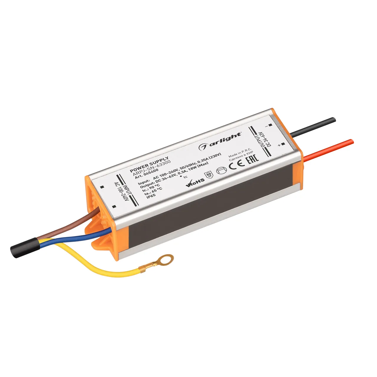 Блок питания ARPJ-SN-63300 (18W, 34-63V, 300mA) 045400