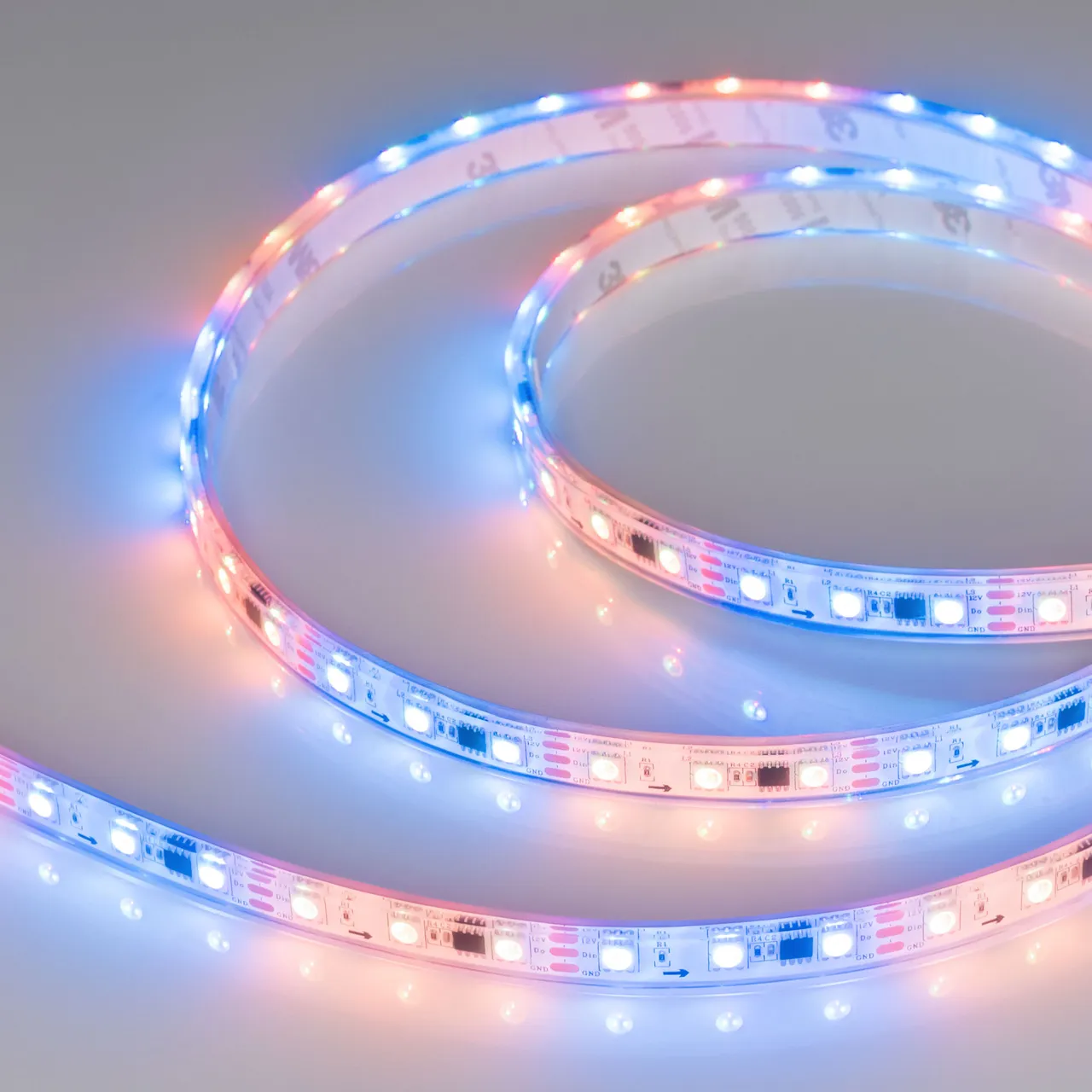 Лента герметичная SPI-P-B60-12mm 12V RGB-PX3 (14.4W/m, IP66, 5060, 5m) 026365(3)