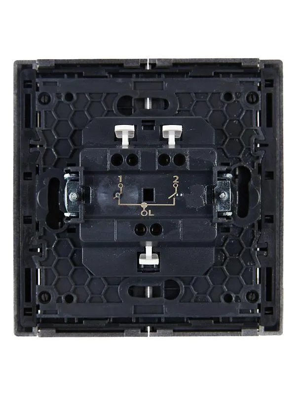 FORTE&PIANO Выключатель 2-клавишный 10А FP505 сталь IEK FP-V20-0-10-1-K46