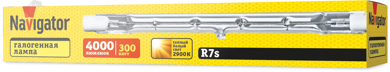 Лампа галогенная КГ-300вт 220в R7S 117мм 13939