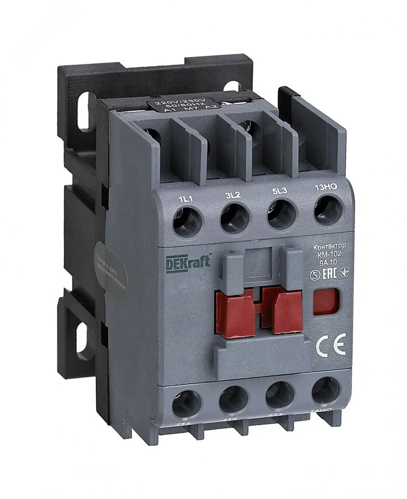 Контактор КМ-102 3п 9А кат. 230В AC 1НО AC-3 AC-4 22001DEK