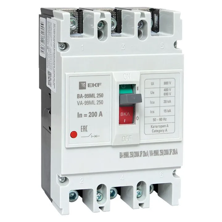 EKF Basic Автоматический выключатель ВА-99МL 250/200А 3P 20кА