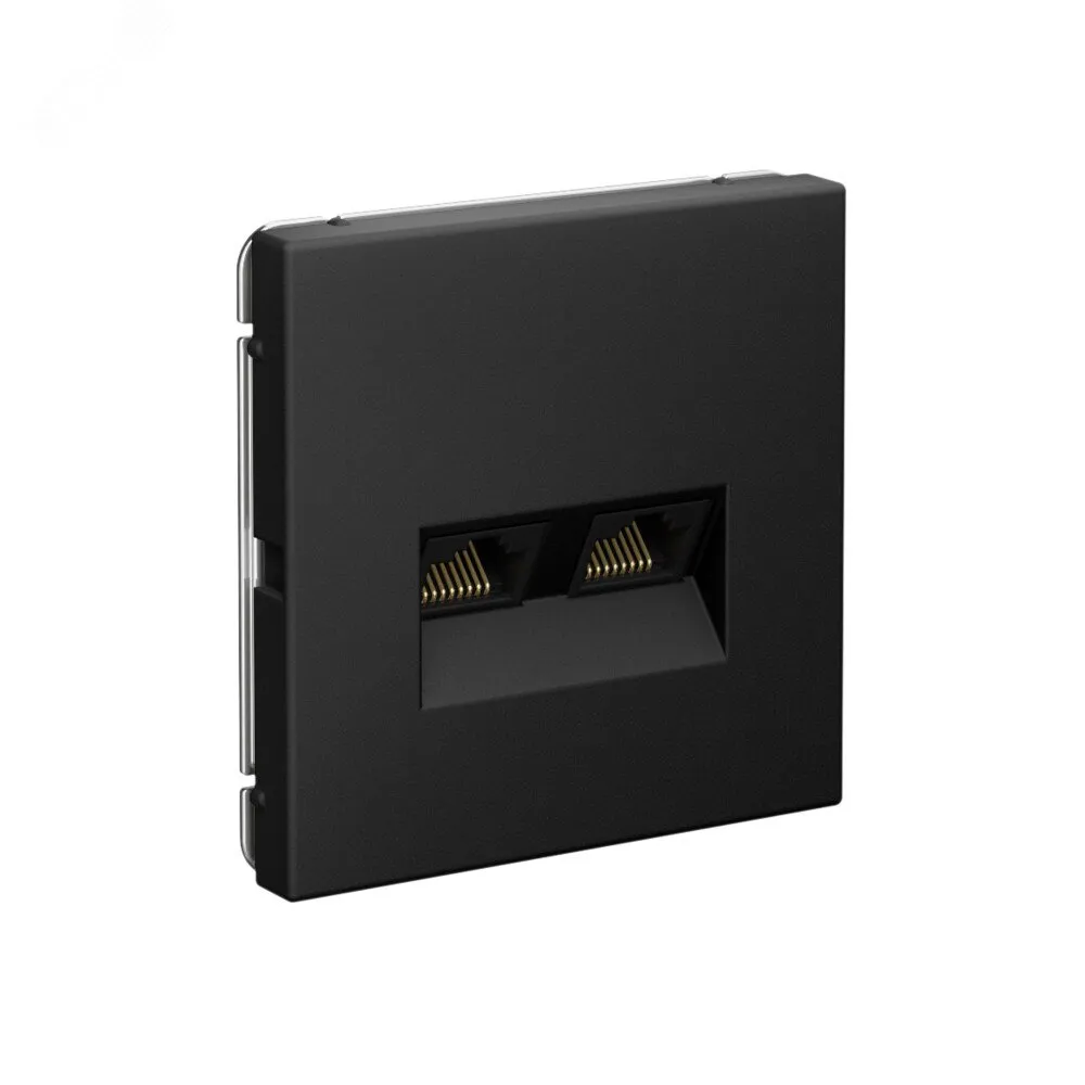 ARTGALLERY розетка двойная компьютерная RJ45+RJ45, кат.6А, механизм, карбон GAL001088