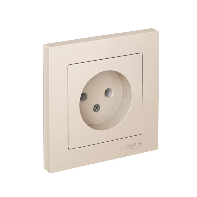 Розетка 1-м СП AtlasDesign 16А IP20 без заземл. в сборе беж. SE ATN000240
