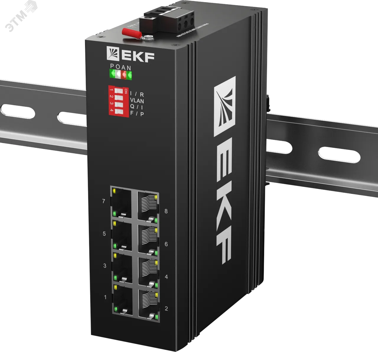 Промышленный неуправляемый коммутатор U-8GTP, 8 портов 10/100/1000Base-T(X) RJ45 c PoE, монтаж на динрейку TSX EKF