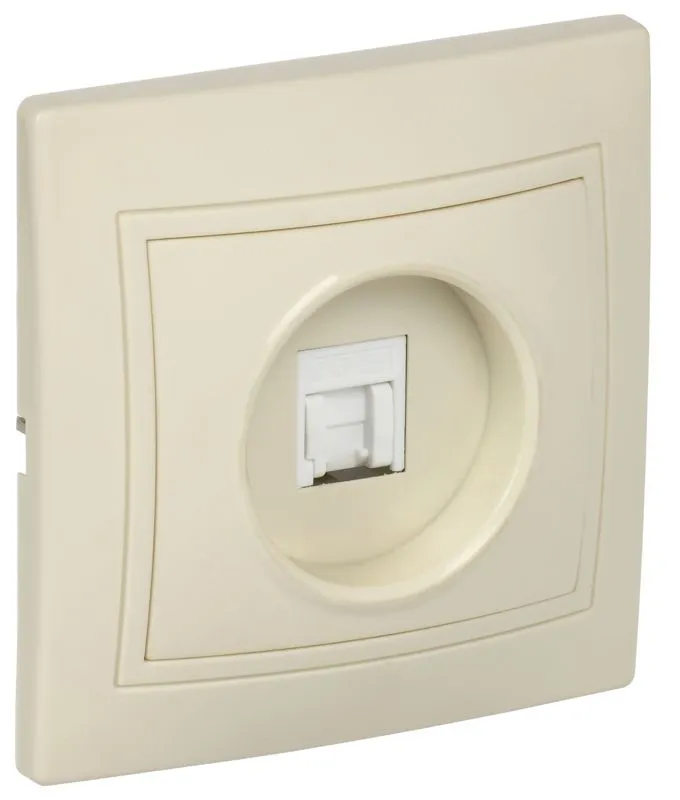 Розетка компьютерная 1-м СП Кварта РК10-ККм IP20 крем. EKK10-K33-DM