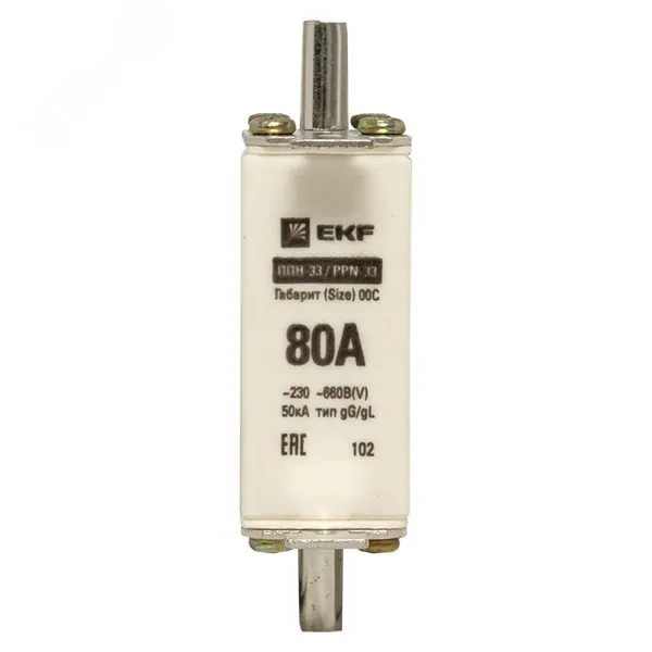 Вставка плавкая ППН-33 100/80А габарит 00С PROxima fus-33/100/80