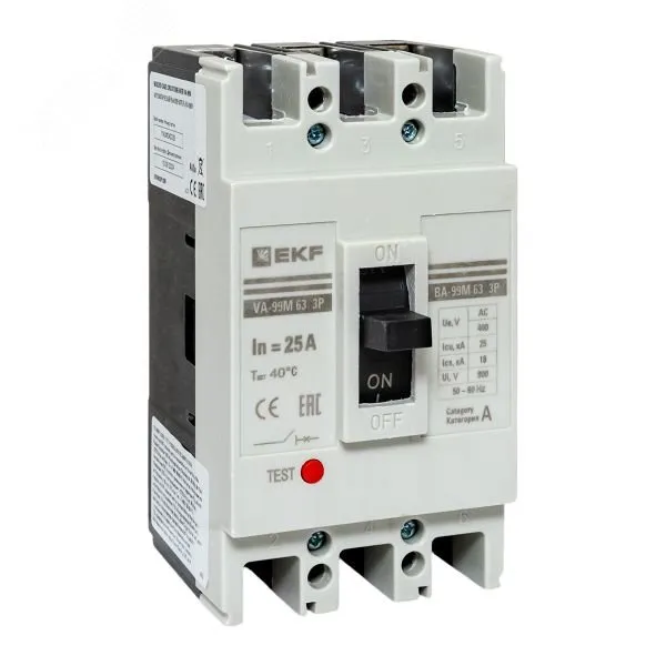 Выключатель автоматический 3п 63/25А 25кА ВА-99М PROxima mccb99-63-25m