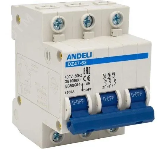 АВТ. ВЫКЛ. DZ47-63/3P 50A 4.5KA Х-КА C (