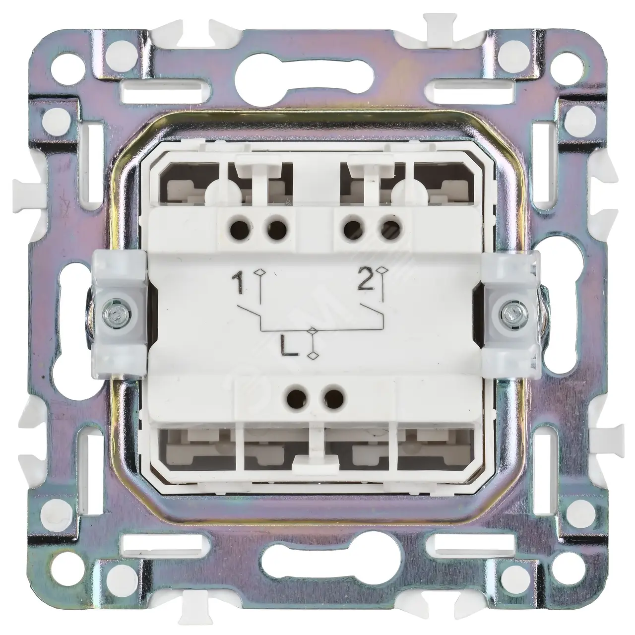 SKANDY Выключатель 2-клавишный 10А SK-V04Gr серый IEK SK-V20-0-10-K03