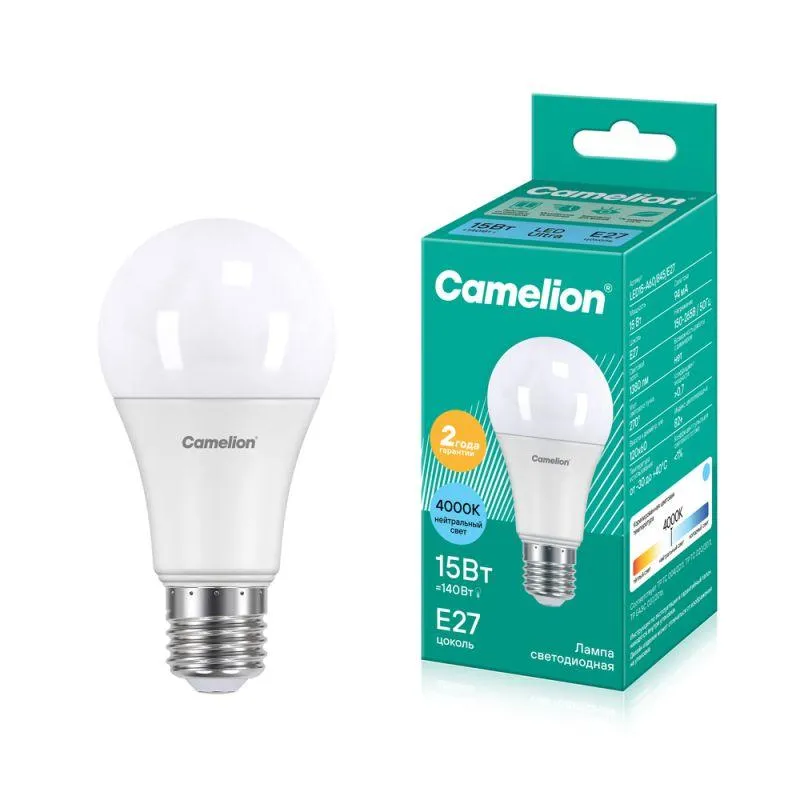 Лампа светодиодная LED15-A60/845/E27 15Вт грушевидная 4500К E27 1320лм 220В бел. 12186