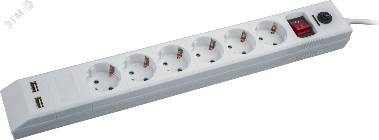 Фильтр сетевой NSP-USB-06-180-ESC-3x1 6 гнезд (1.8м) 19608