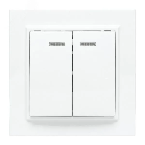 Выключатель 2-кл. СП Минск 10А IP20 с индикатором бел. Basic ERV10-123-10