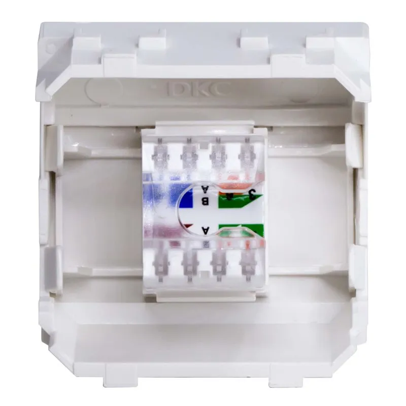 Розетка компьютерная 1-м СП 2мод. Brava RJ45 кат.5E бел. 76655B