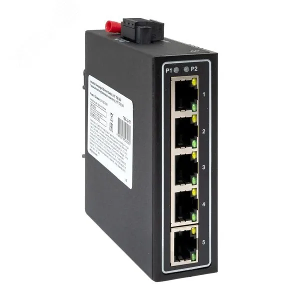 Промышленный неуправляемый коммутатор U-5T, 5 портов 10/100Base-T(X) RJ45, монтаж на динрейку TSX-U-5T EKF