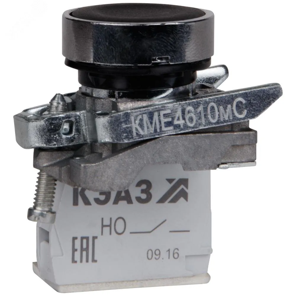 Кнопка КМЕ4110мС-черный-1но+0нз-цилиндр-IP40-КЭАЗ 354432