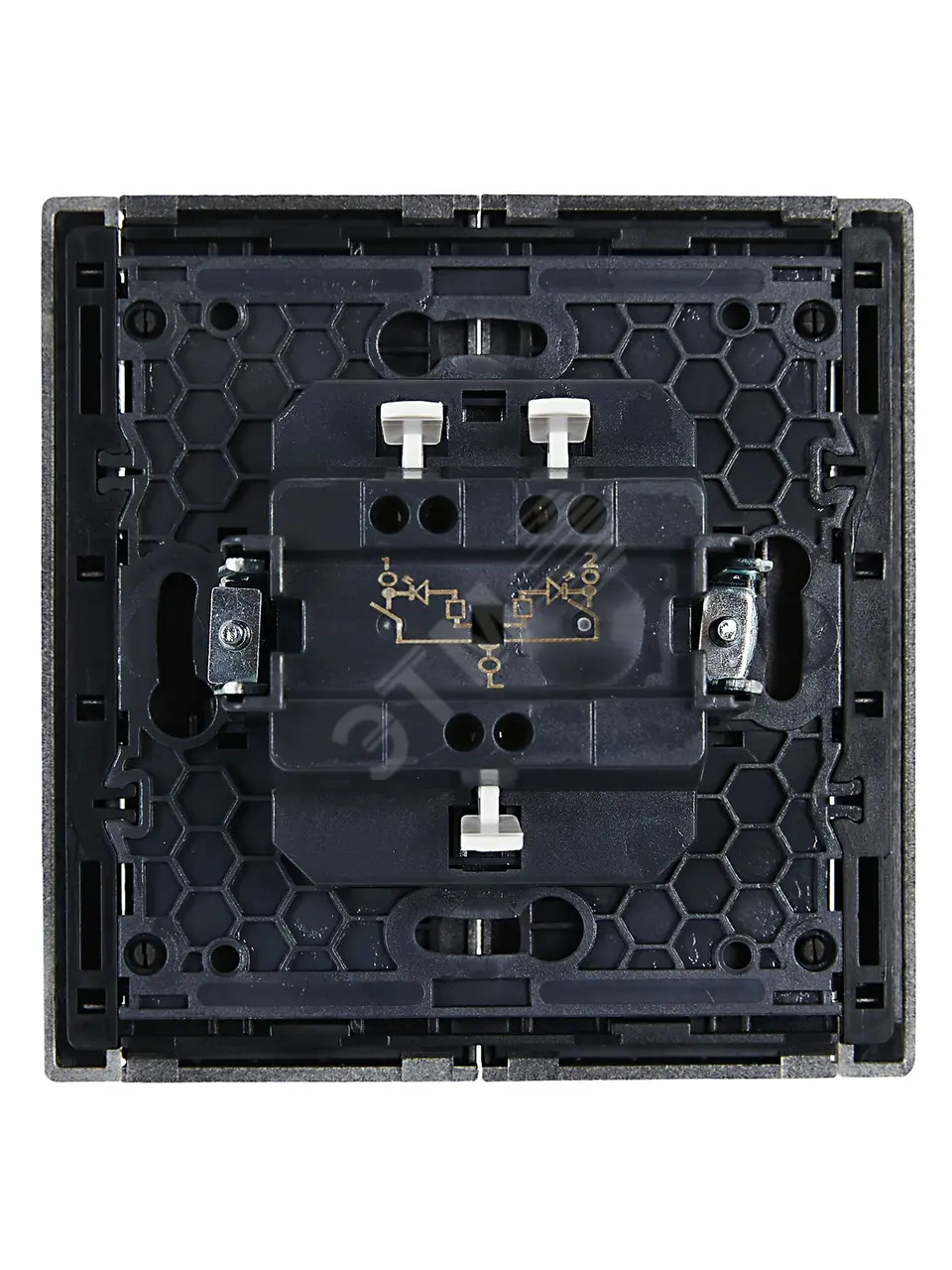 FORTE&PIANO Выключатель 2-клавишный с индикацией 10А FP506 сталь IEK FP-V20-1-10-1-K46