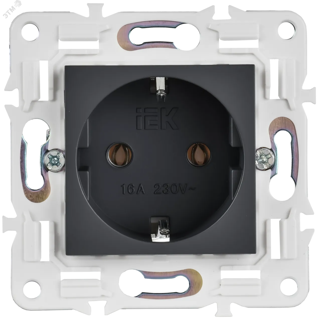 SKANDY Розетка с заземлением без защитных шторок 16А SK-R05T титан IEK SK-R11-16-K48