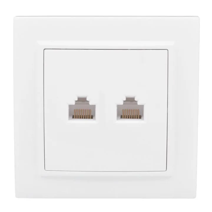 Розетка компьютерная + телефонная 2-м СП Минск RJ45 + Phone бел. Basic ERK00-135-10