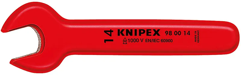 Ключ гаечный рожковый VDE, 13 мм, длина 130 мм, диэлектрический KN-980013