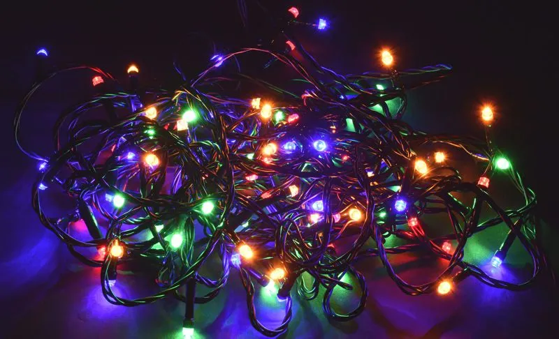 Гирлянда "Нить" 10м 100LED RGB IP20 провод зел. 230В с контроллером 8 режимов LGDB110-3-100-10-G-S-20
