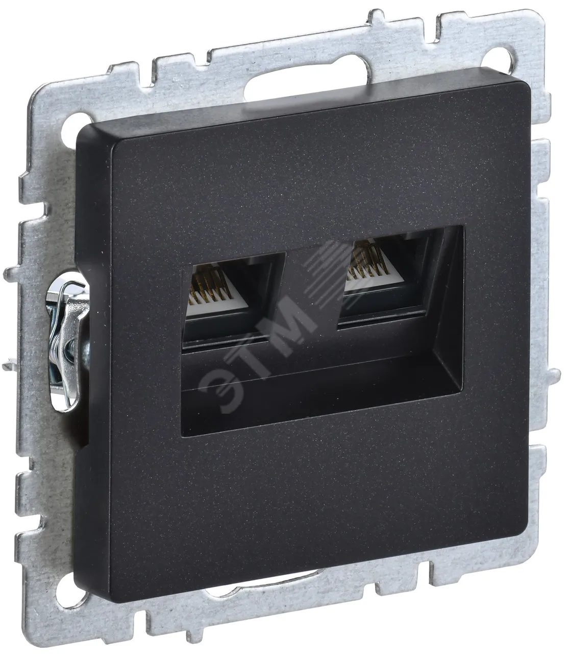 Розетка компьютерная двойная СП RJ45 кат.5E BRITE РК10-2-БрЧ черн. BR-K20-1-K02