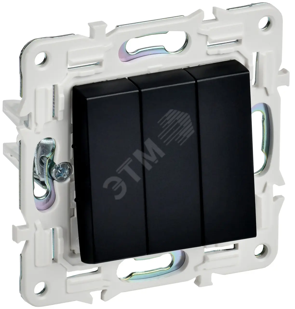 SKANDY Выключатель 3-клавишный 10А SK-V11Bl черный IEK SK-V30-0-10-K02