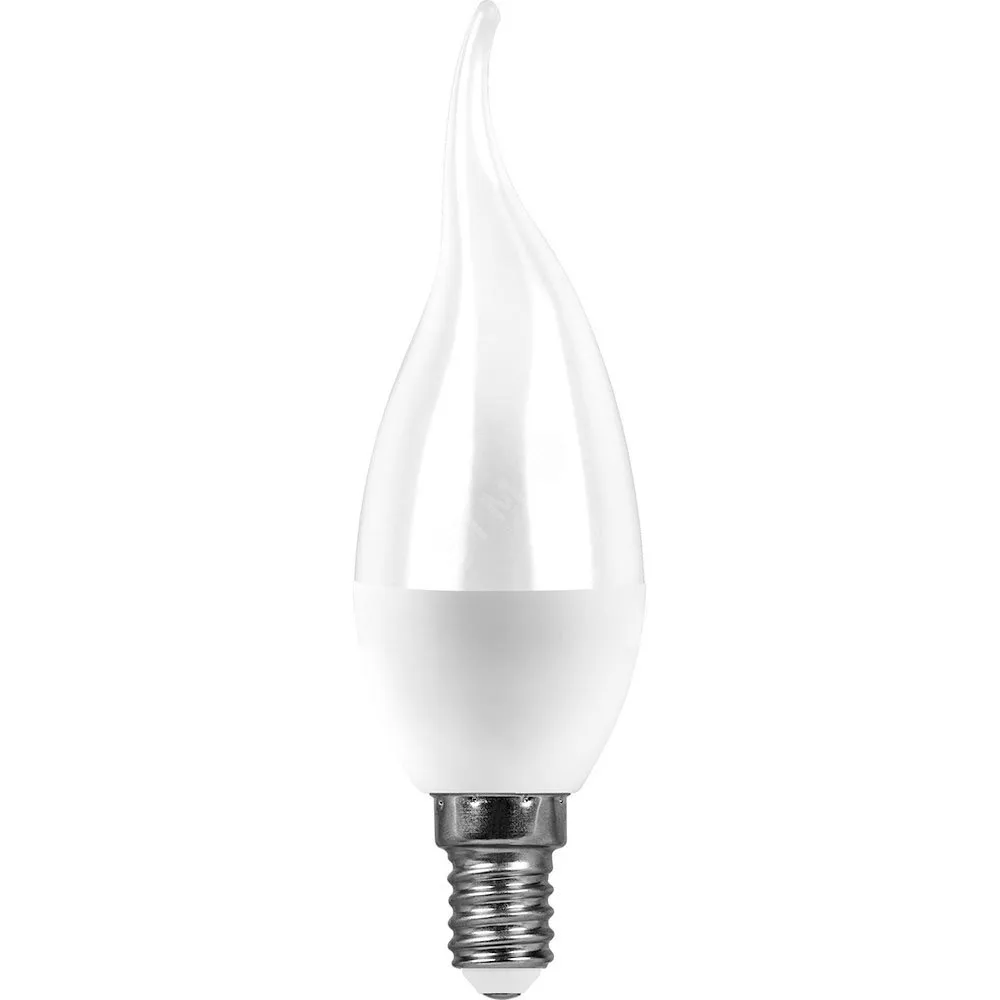 Лампа светодиодная LED 9вт Е14 белый матовая свеча на ветру 55130
