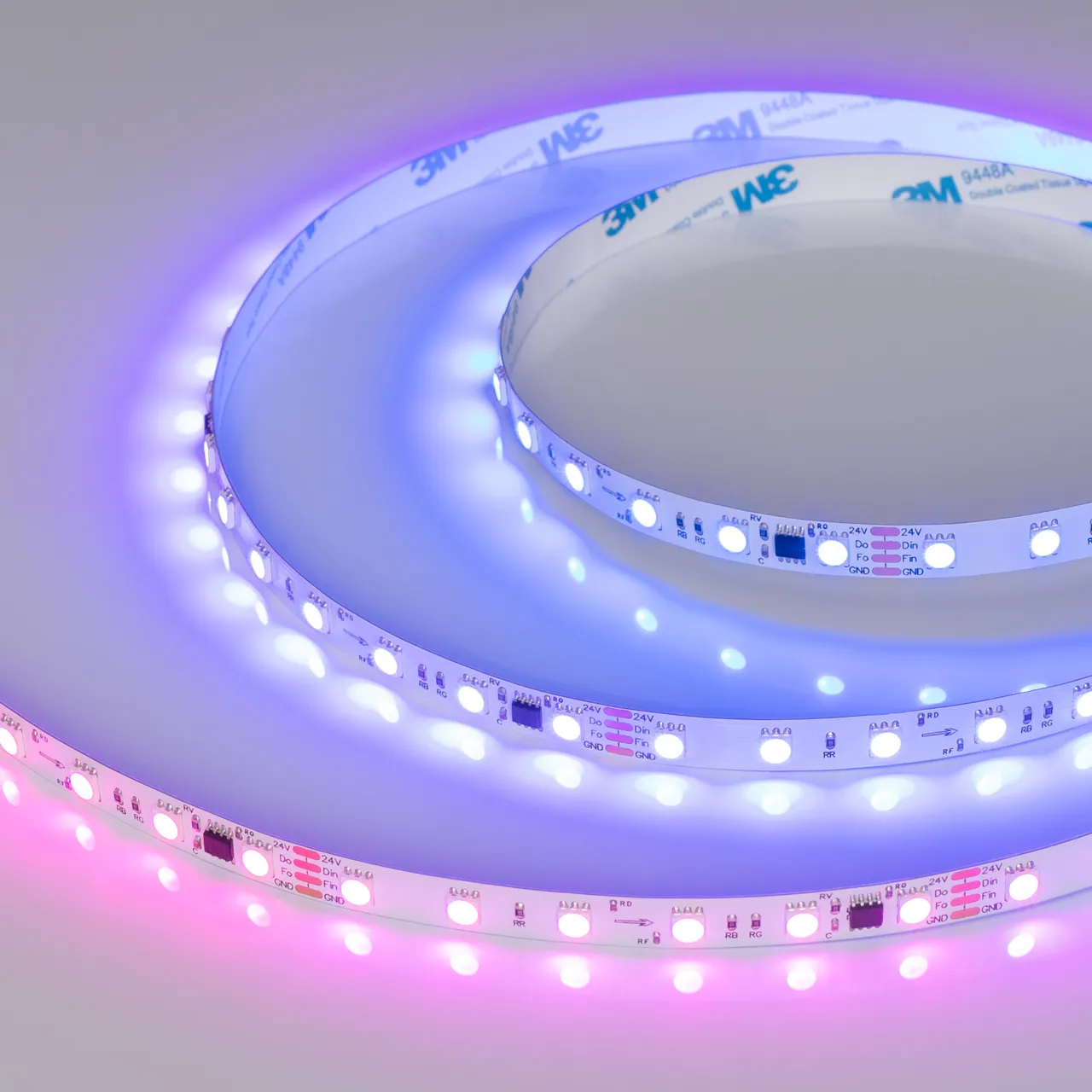 Лента SPI-B60-10mm 24V RGB-PX6-BPT (12 W/m, IP20, 5060, 5m) 039180